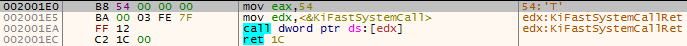 Malware Mitigation The NtCreateSection function in the new memory region, copied by the Neurevt. 0x54 is the syscall number of NtCreateSection