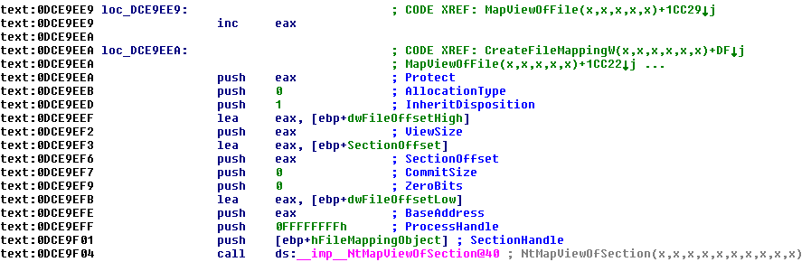 Malware Mitigation Inside MapViewOfFile we can see the file mapped using NtMapViewOfSection